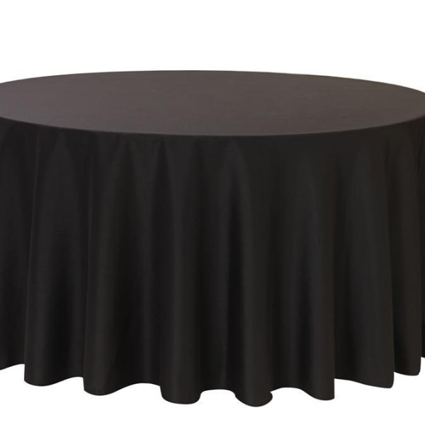 Black Linen Round Table Cloth 3m x 3m