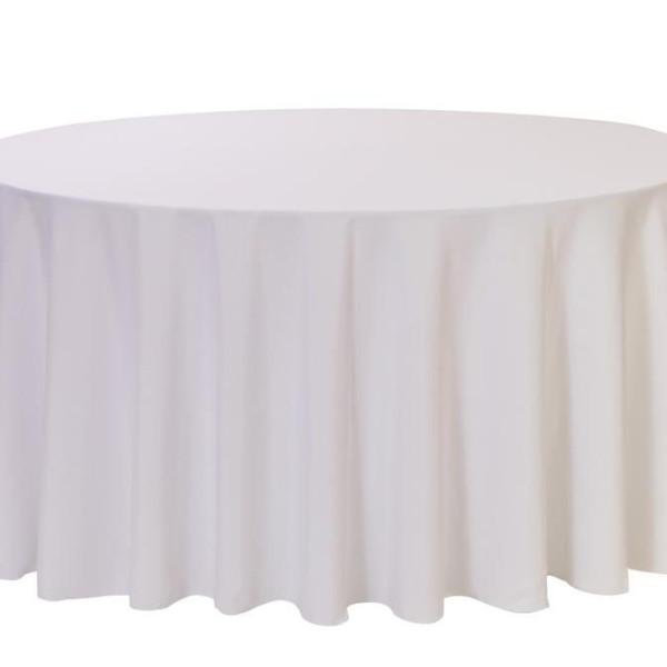 White Round Linen Table Cloth 3m x 3m